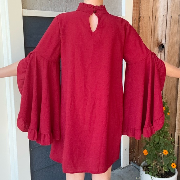 Red Mod/60s Witchy Boho Dress - Picture 4 of 11